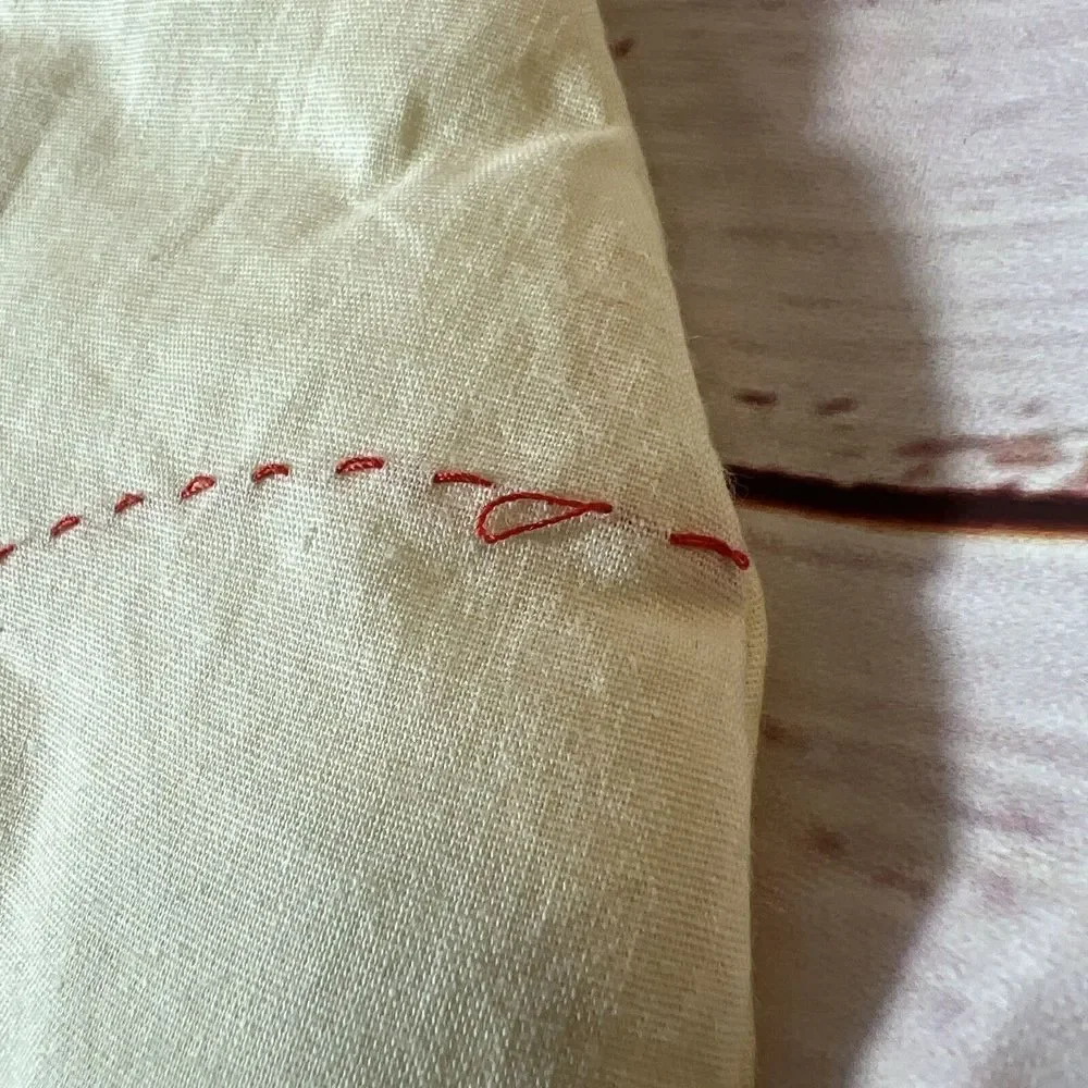 New Christmas Stocking‎ Ivory With Red Accent 